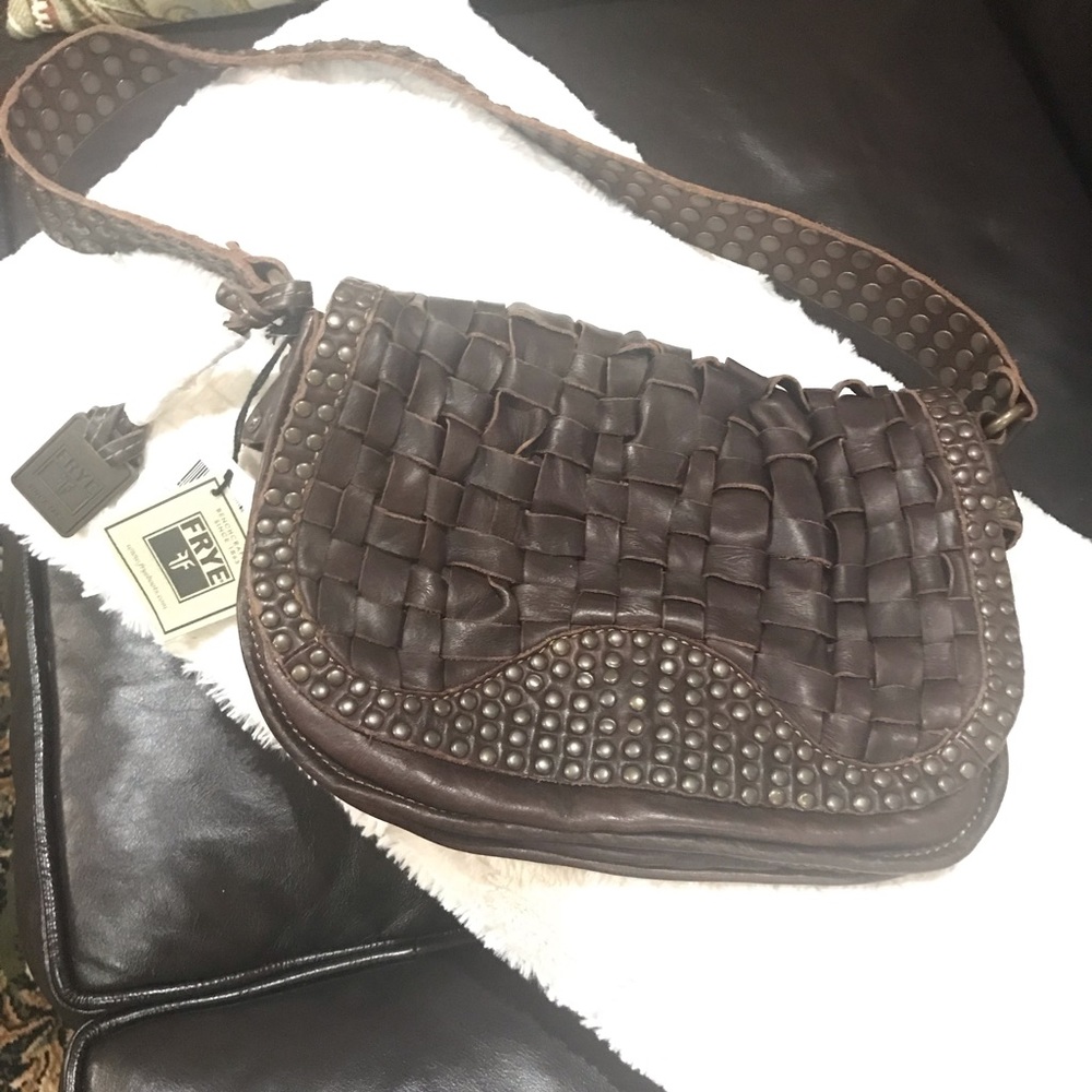 Frye studded braided purse